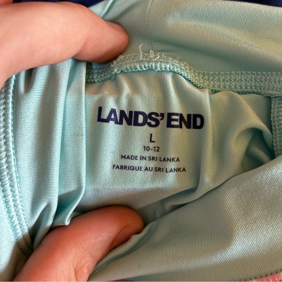 Lands End Long Sleeve Swim Shirt Tropical Floral Pattern Size Large10-12 - Picture 2 of 7